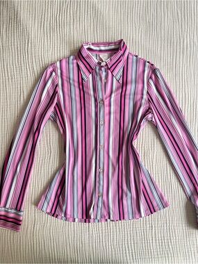 Striped Pink Button-Up Shirt